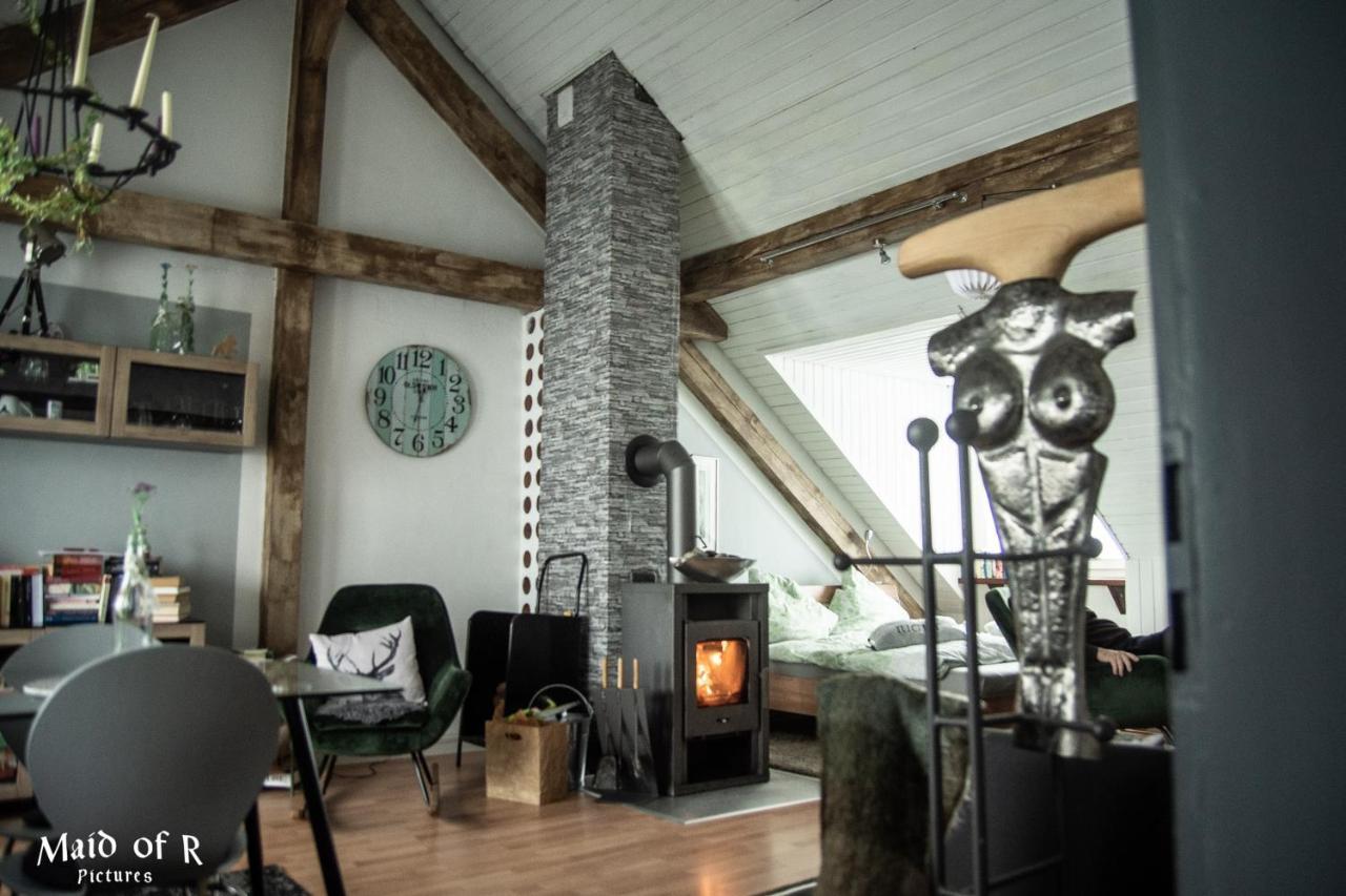 Hof Vierzehnender Im Hohen Venn - 70Qm Fachwerk-Studio - Grosses Wohn-Schlafzimmer Mit Dachterrasse Und Kaminofen - Separate Kueche - Perfekt Fuer Paare - Monschau - Eifel - Hunde Willkommen - Islandpferde ภายนอก รูปภาพ